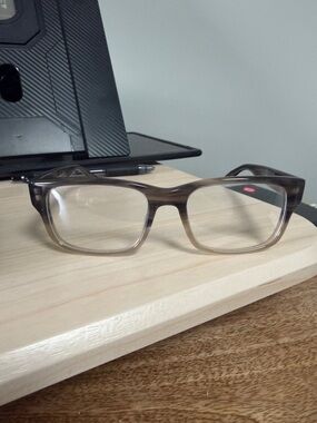 Barton Perreira Translucent Brown Gradient Rectangular Glasses